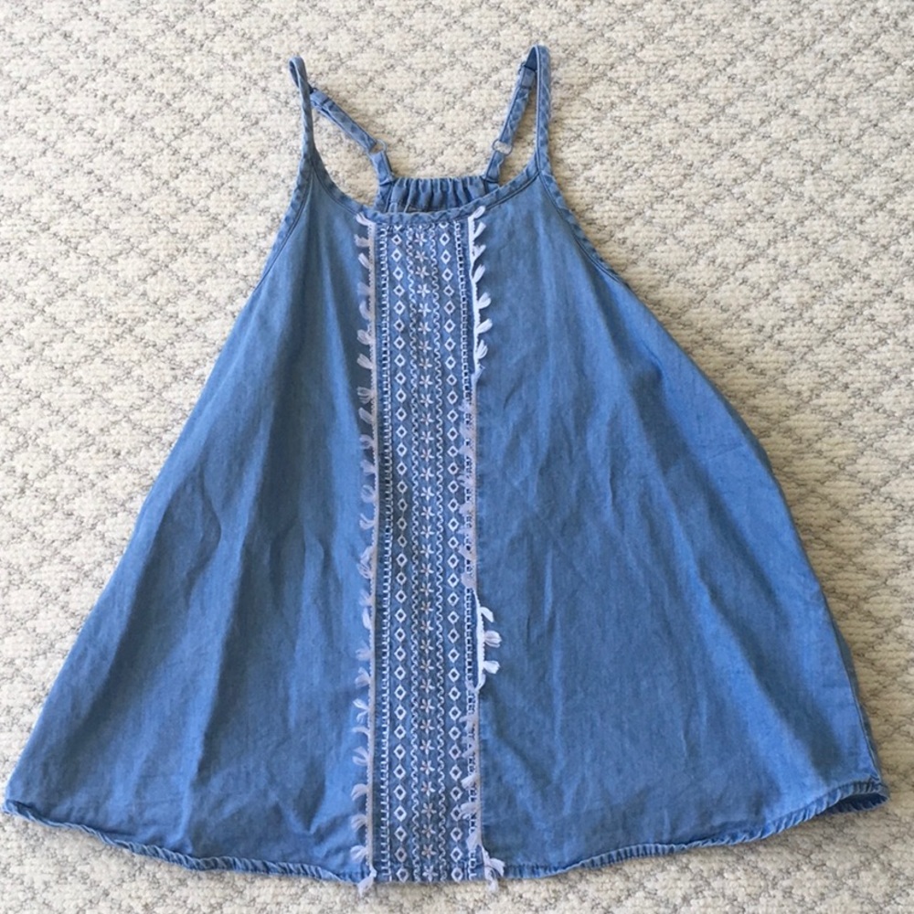 denim tanktop w/ stitching pattern GREAT CONDITION